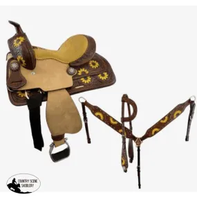 10" Double T Youth saddle sunflower set