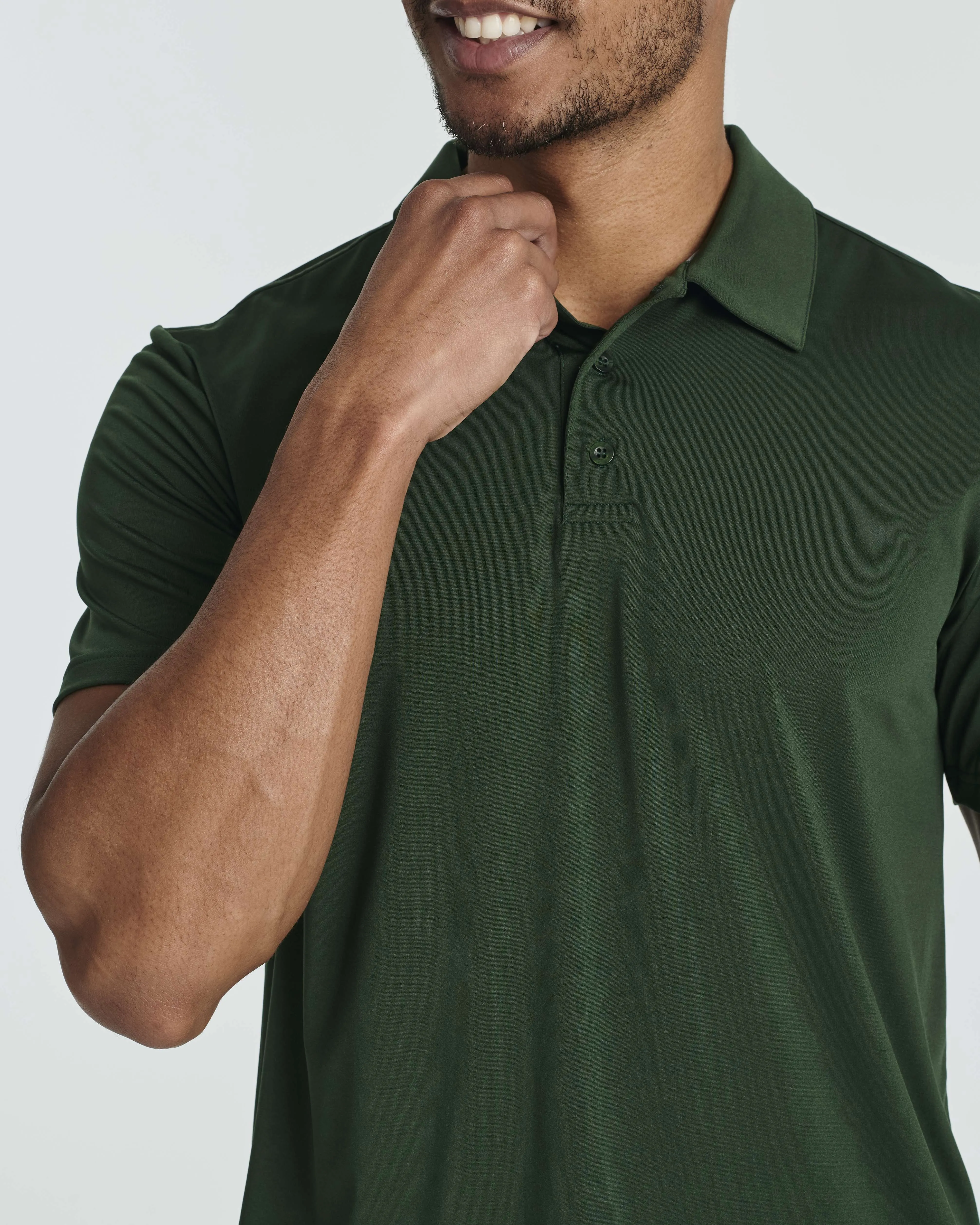 3 Pack: Men's Dry-Fit Short Sleeve Polo Shirt (Available in Big & Tall)