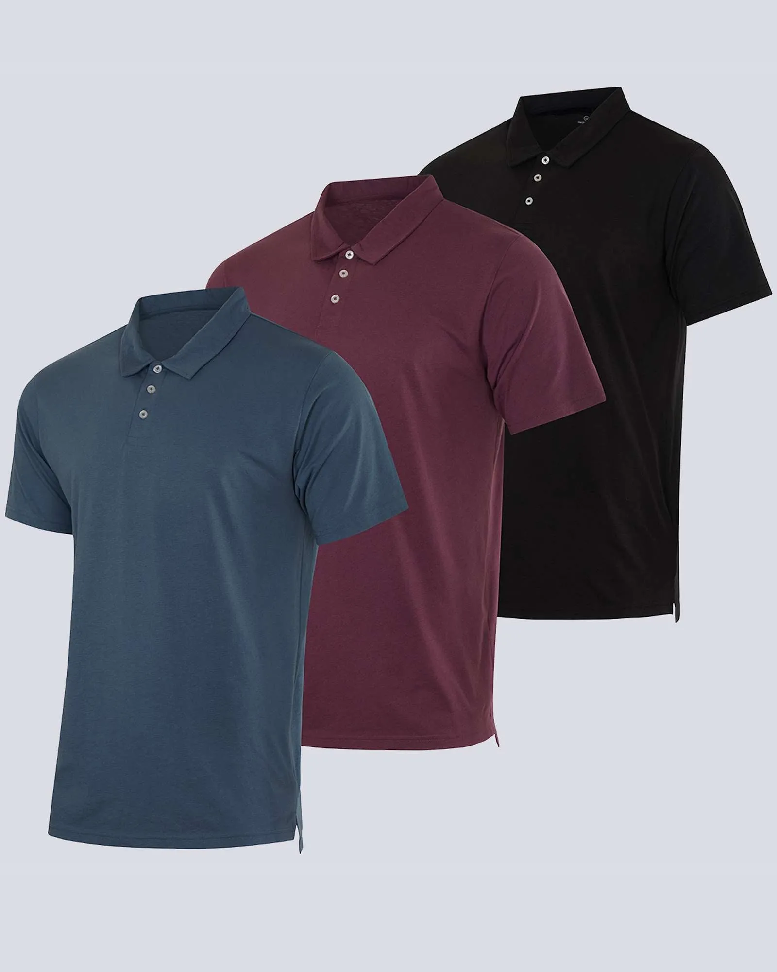 3 Pack: Men's Jersey Cotton Short Sleeve Polo Shirt