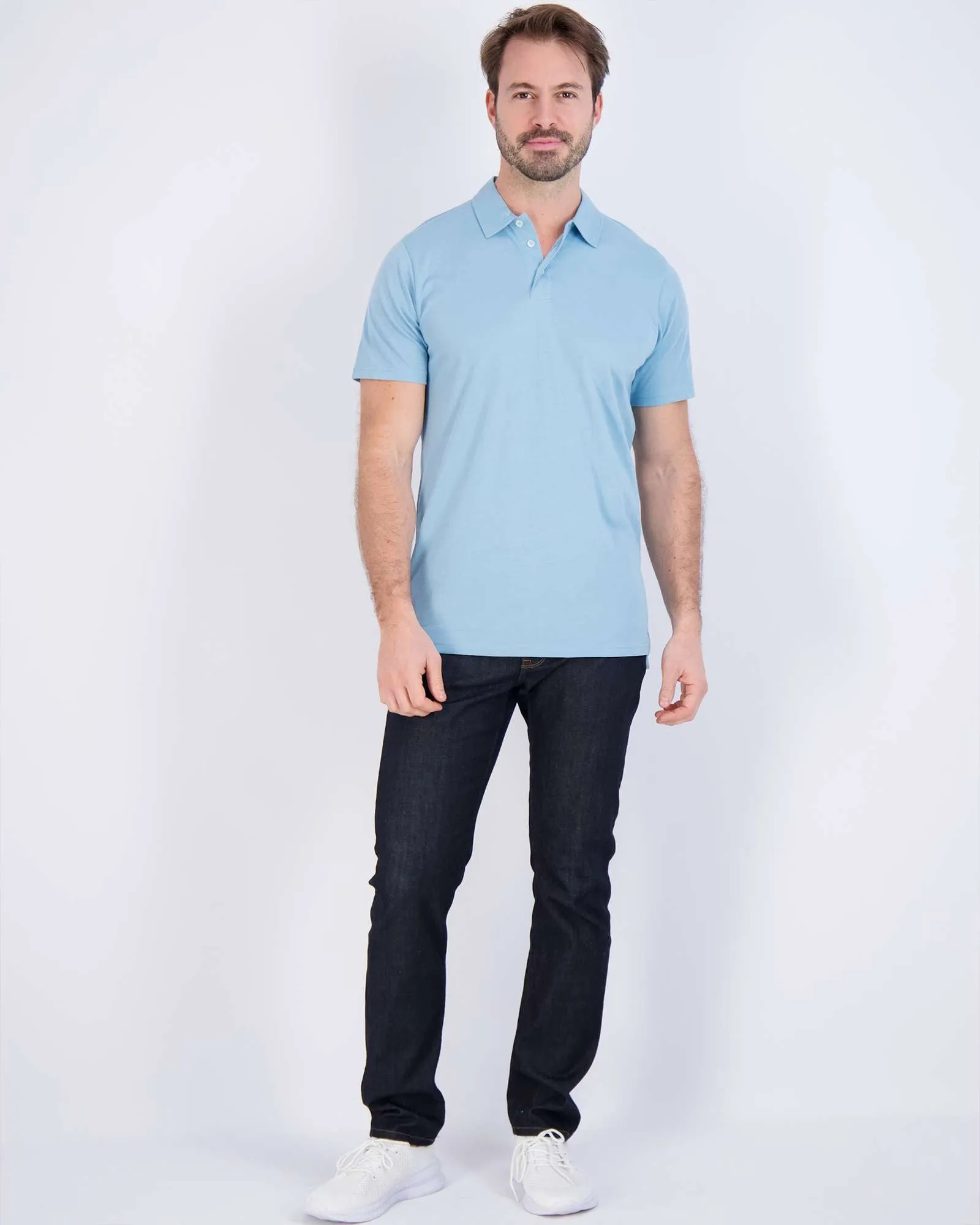 3 Pack: Men's Jersey Cotton Short Sleeve Polo Shirt