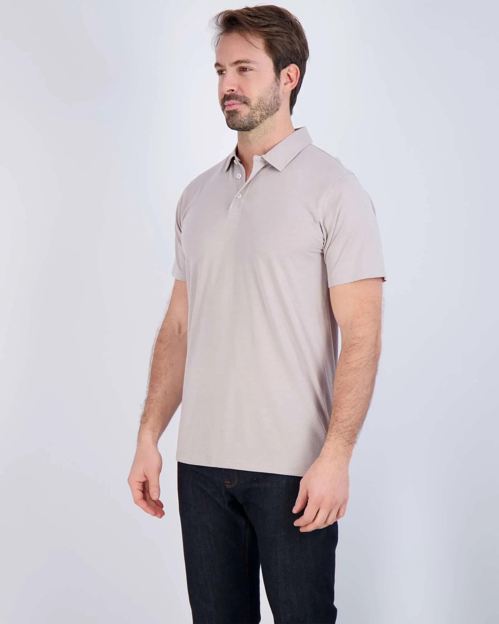 3 Pack: Men's Jersey Cotton Short Sleeve Polo Shirt