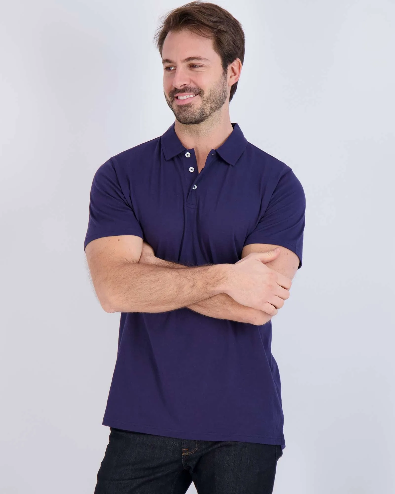 3 Pack: Men's Jersey Cotton Short Sleeve Polo Shirt