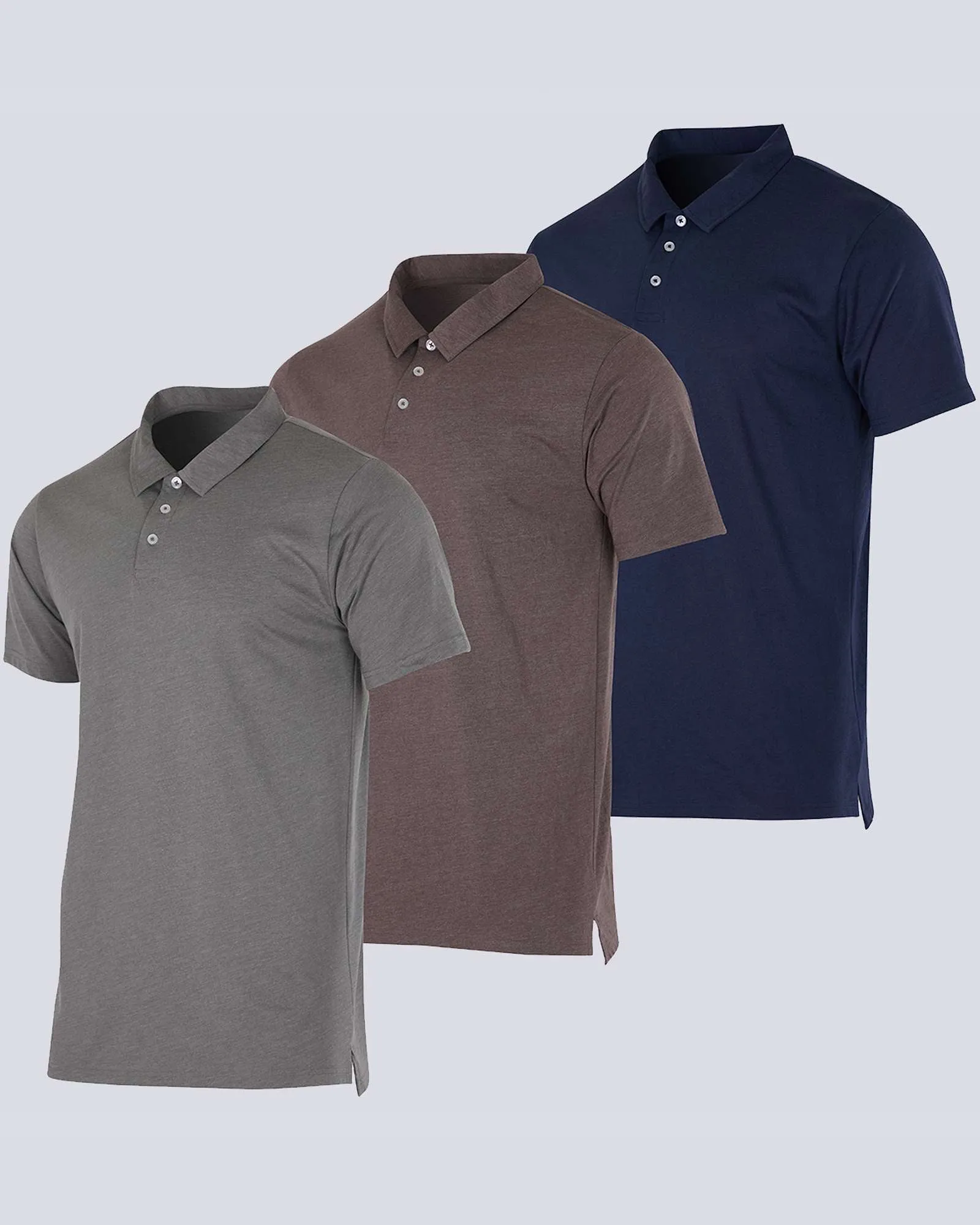 3 Pack: Men's Jersey Cotton Short Sleeve Polo Shirt