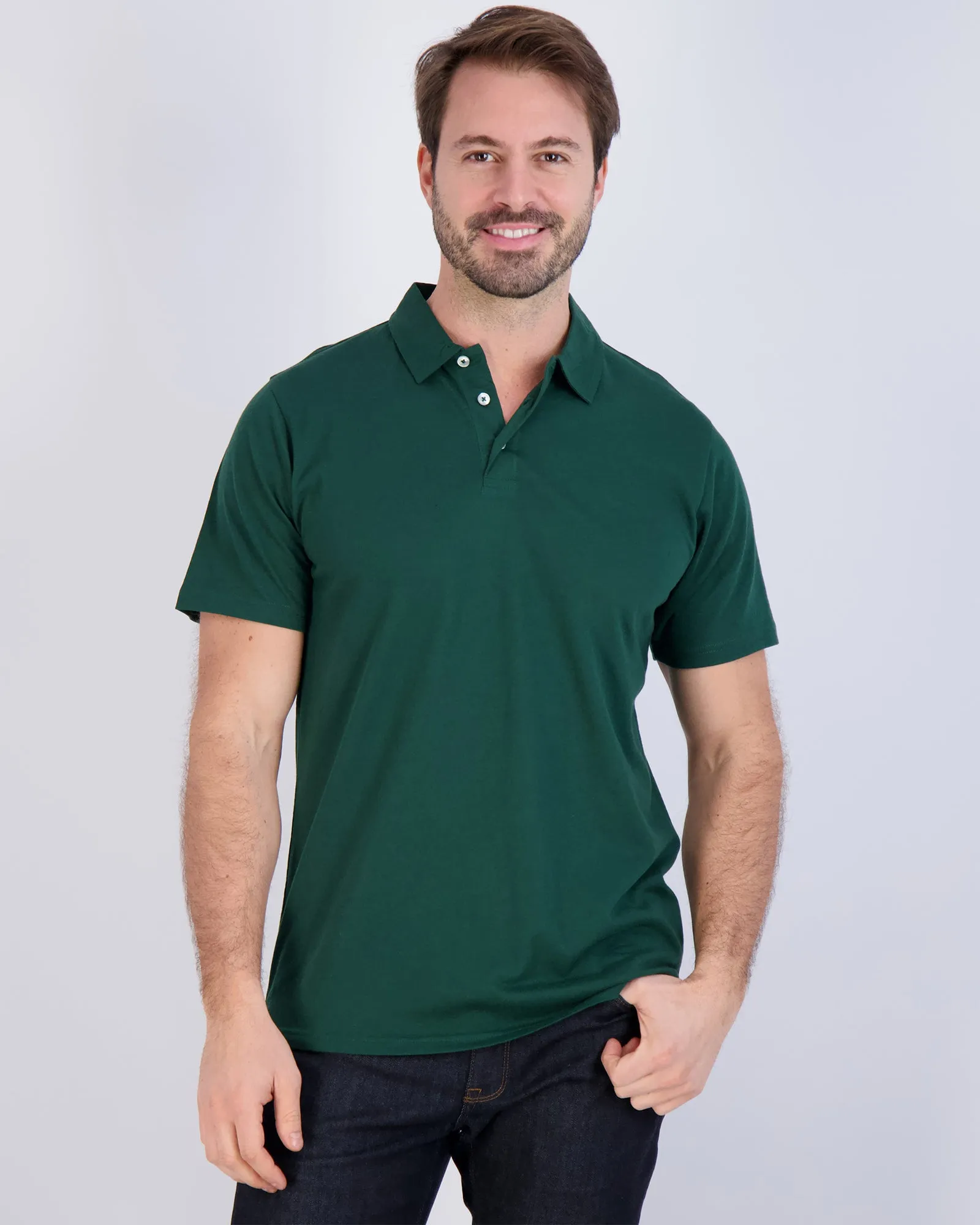 3 Pack: Men's Jersey Cotton Short Sleeve Polo Shirt