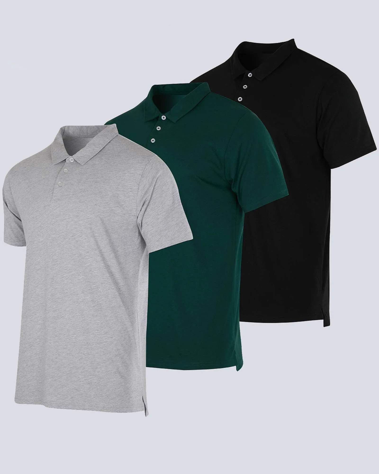 3 Pack: Men's Jersey Cotton Short Sleeve Polo Shirt