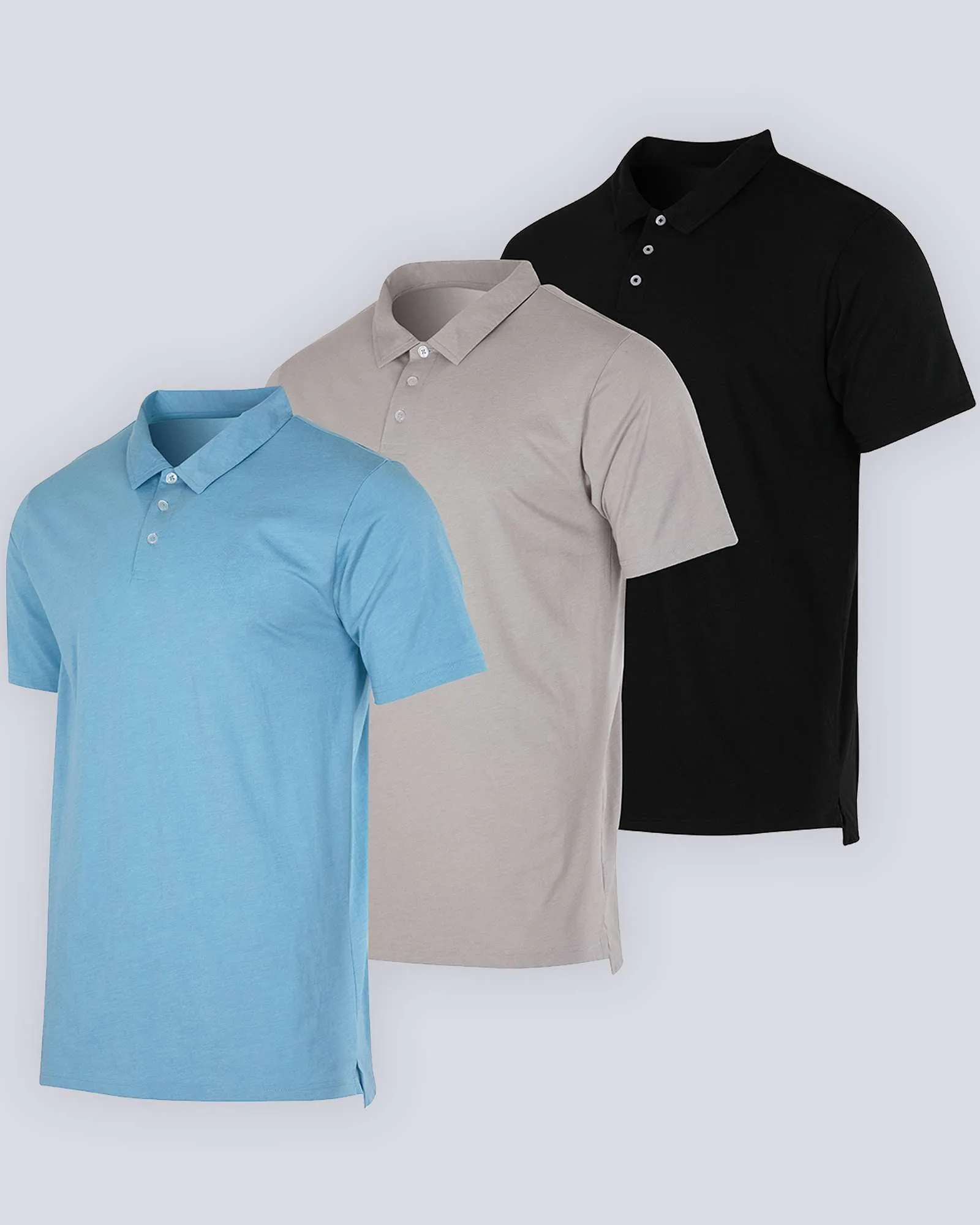 3 Pack: Men's Jersey Cotton Short Sleeve Polo Shirt