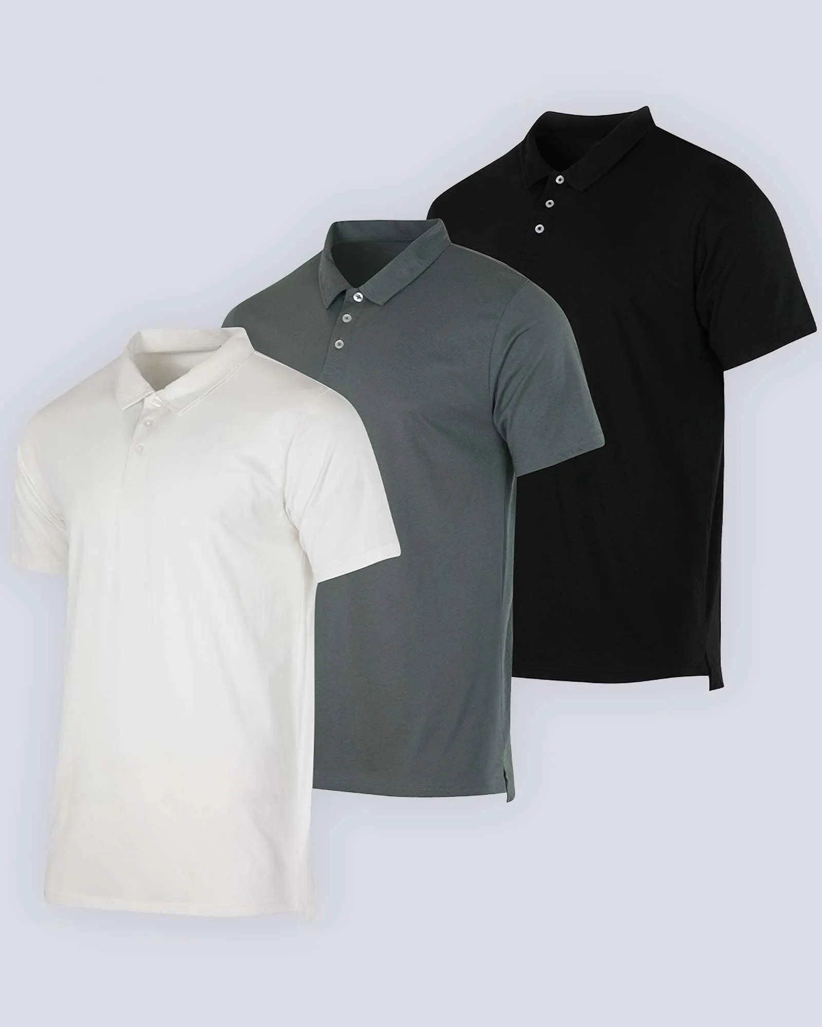 3 Pack: Men's Jersey Cotton Short Sleeve Polo Shirt