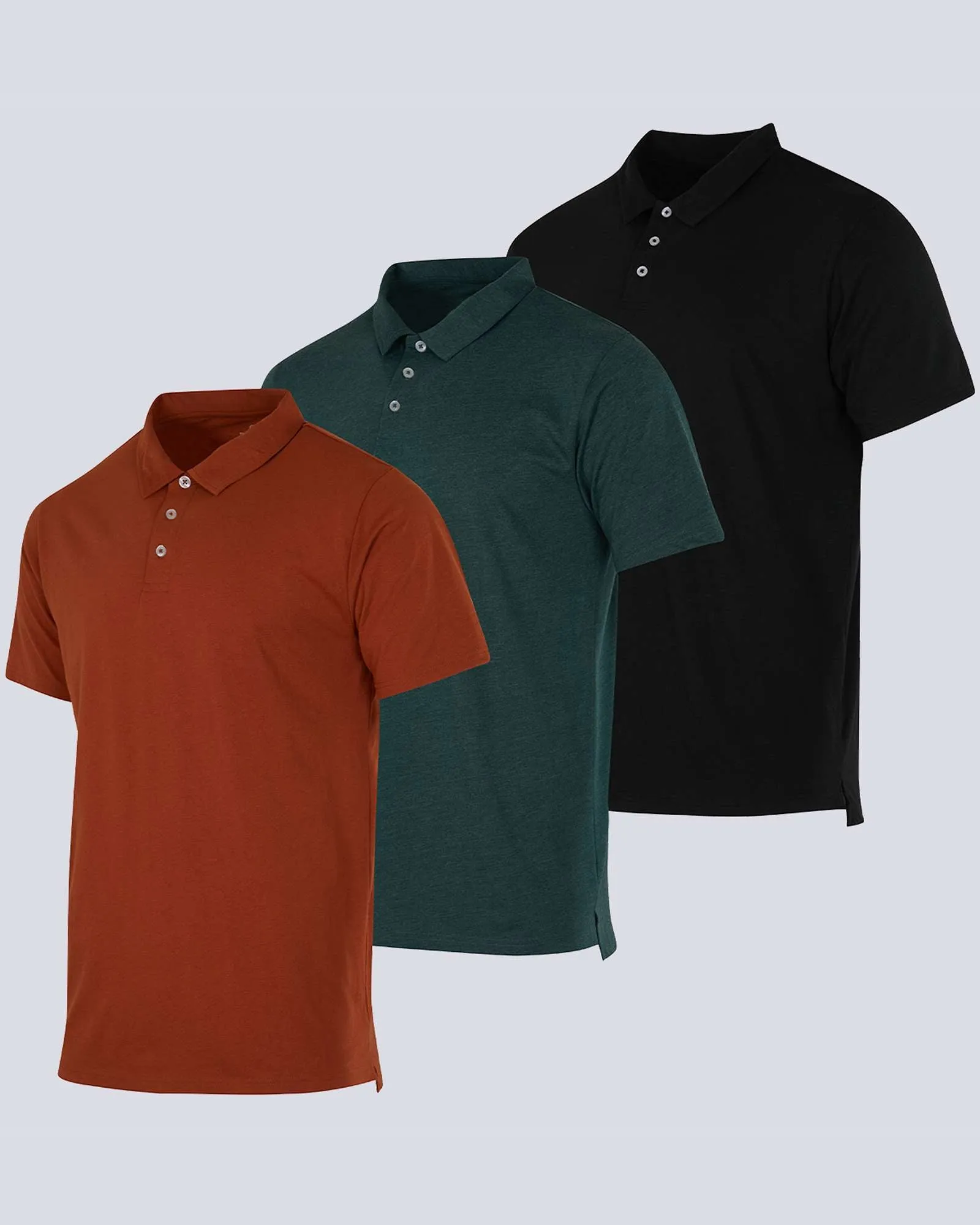 3 Pack: Men's Jersey Cotton Short Sleeve Polo Shirt