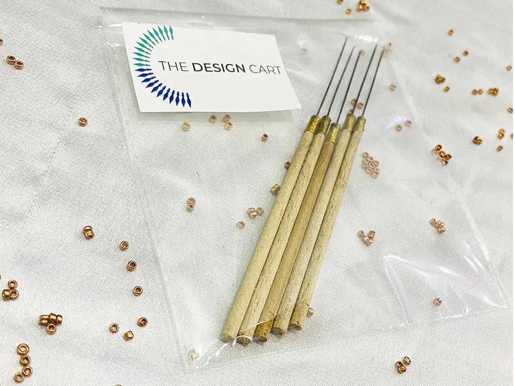 Aari Needles for Beading Work With Wooden Handles