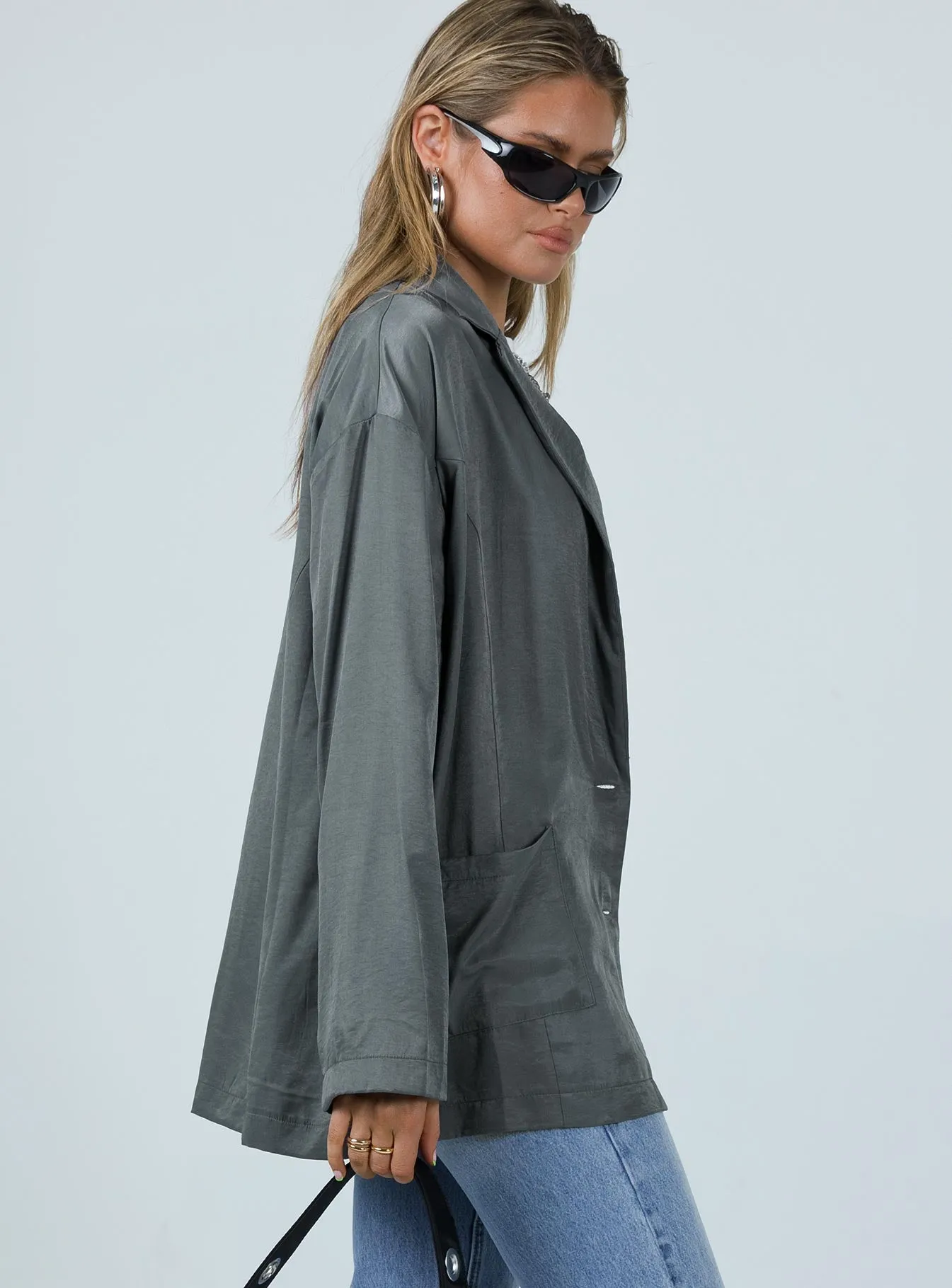 Amber Oversized Blazer Grey