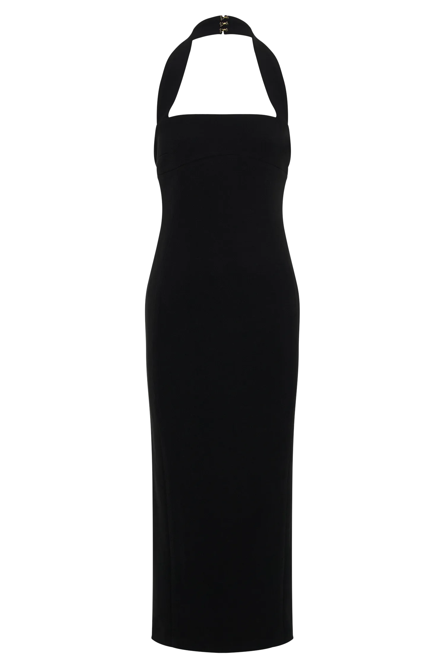 Amelita Suiting Halter Midi Dress - Black