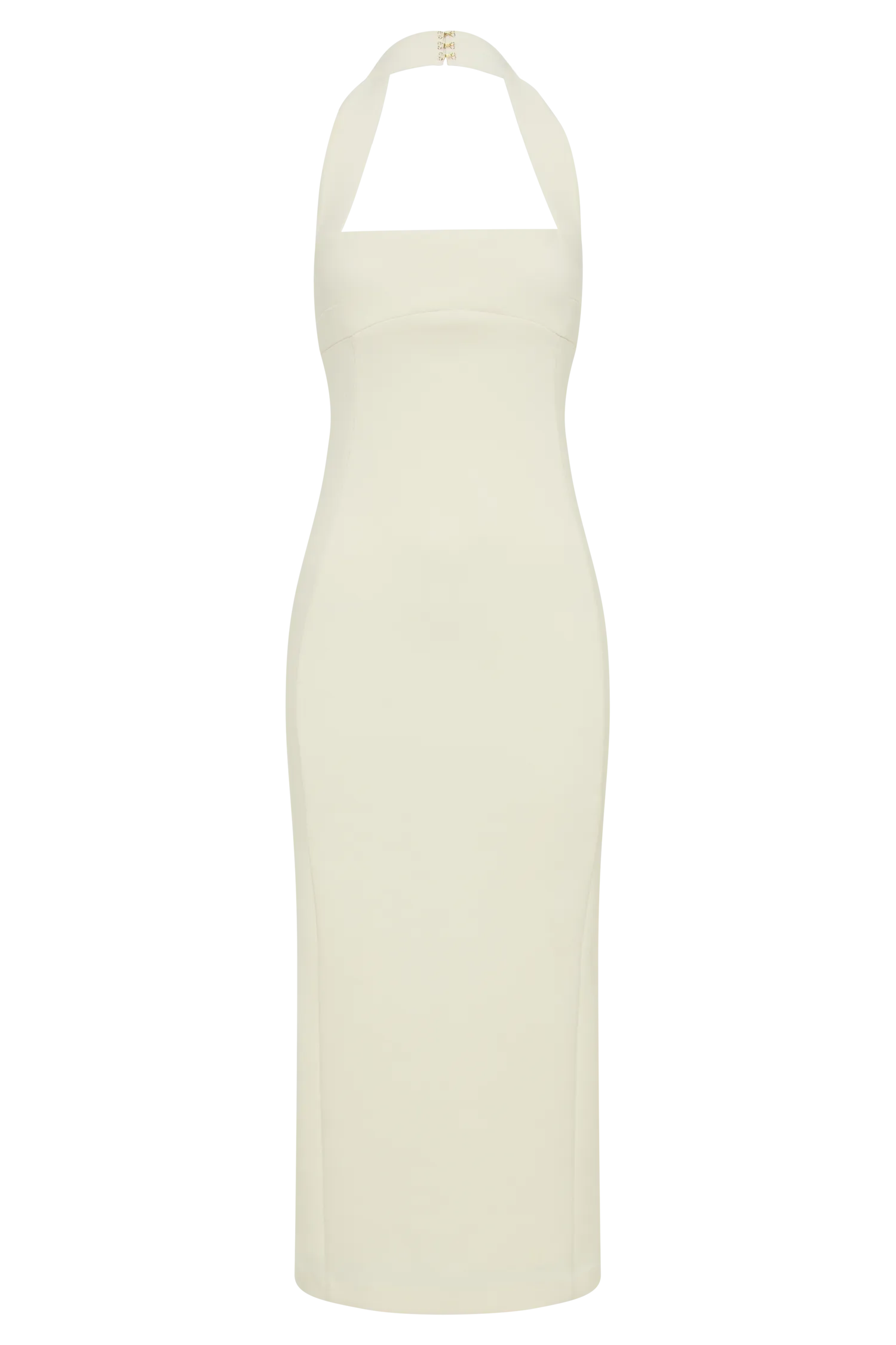 Amelita Suiting Halter Midi Dress - Ivory