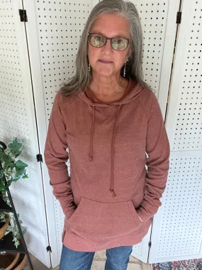 Ampersand Avenue Side Slit Hoodie in Sienna