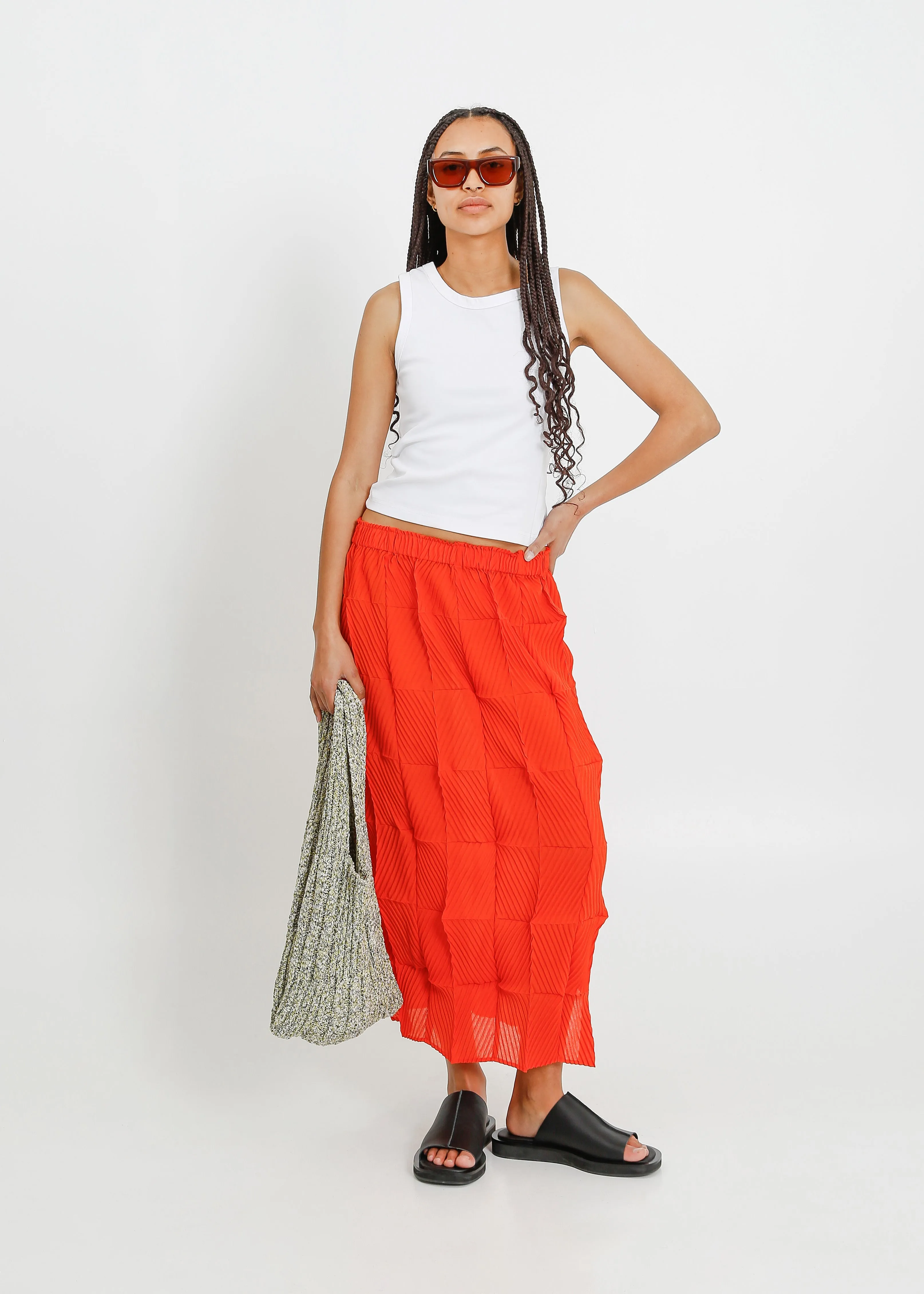 ARBOR PLEAT SKIRT / POPPY