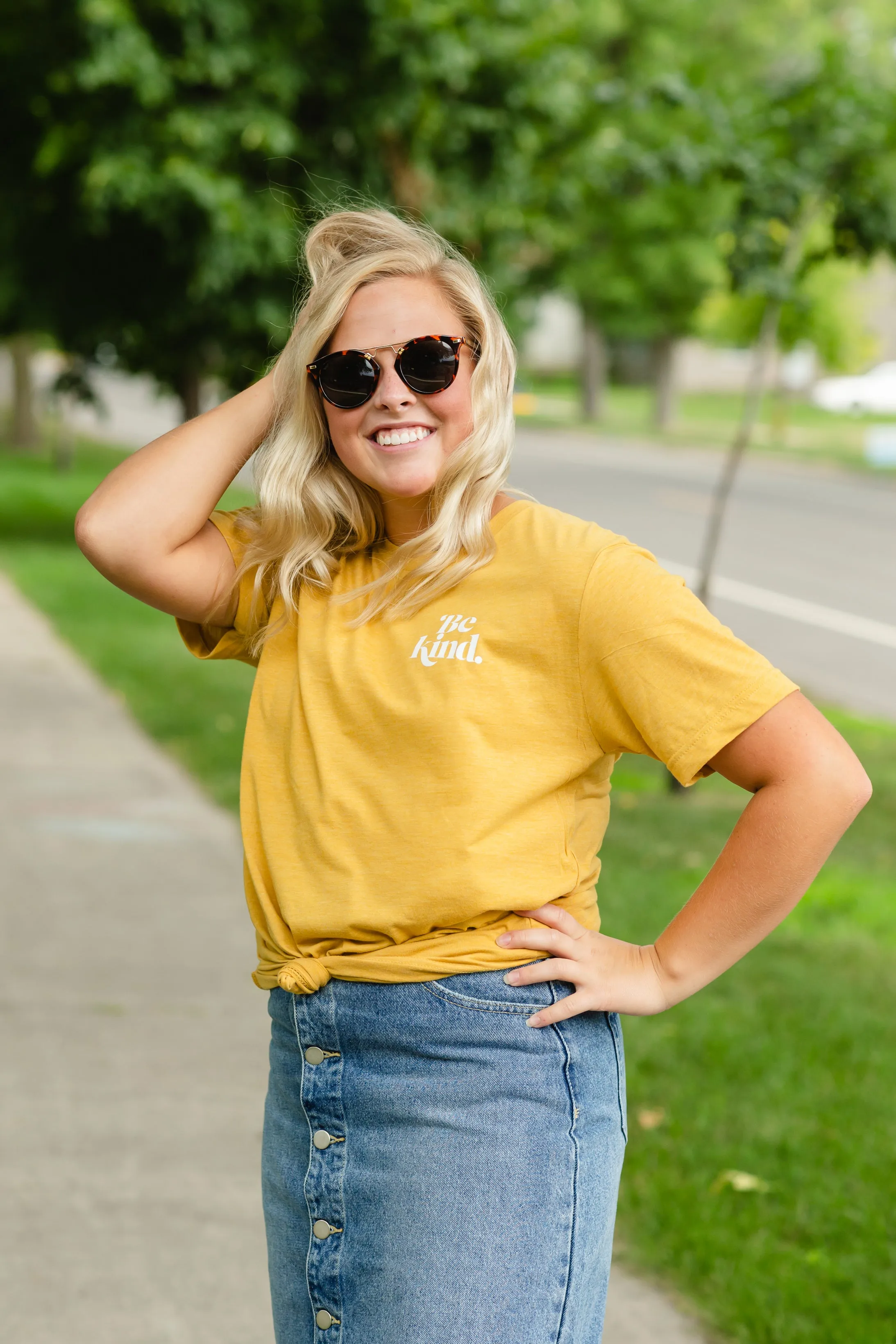 Be Kind Mustard Graphic Tee