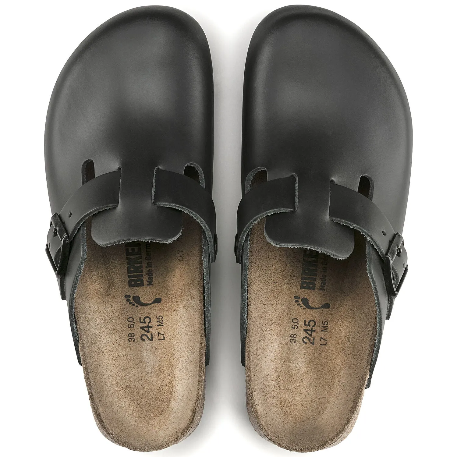 BIRKENSTOCK BOSTON SUPER GRIP BLACK LEATHER