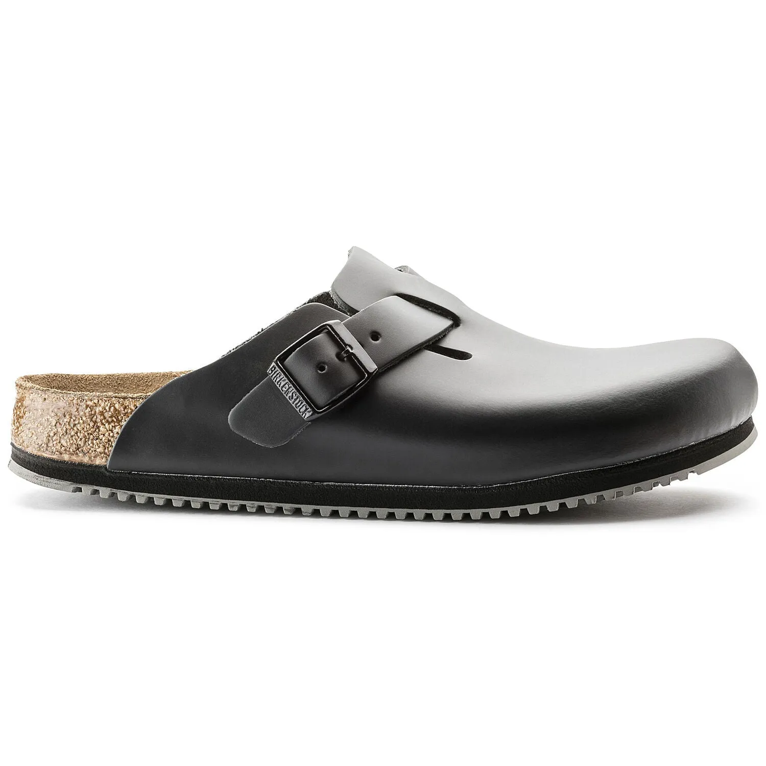 BIRKENSTOCK BOSTON SUPER GRIP BLACK LEATHER