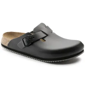 BIRKENSTOCK BOSTON SUPER GRIP BLACK LEATHER