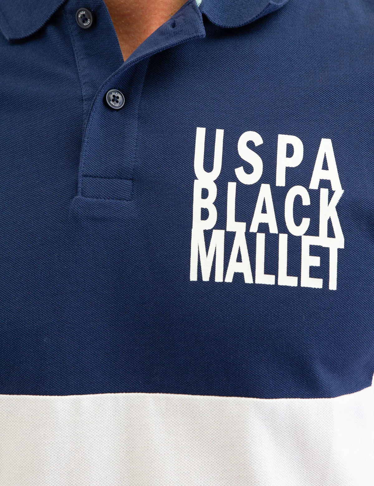 BLACK MALLET COLORBLOCK POLO SHIRT