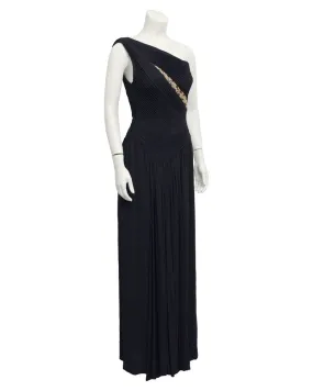 Black One shoulder gown