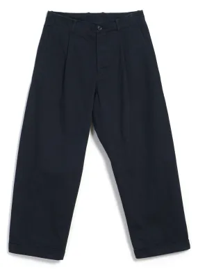 BOBBY 27-56-3 | Wide Pleated Everyday Trousers | Navy