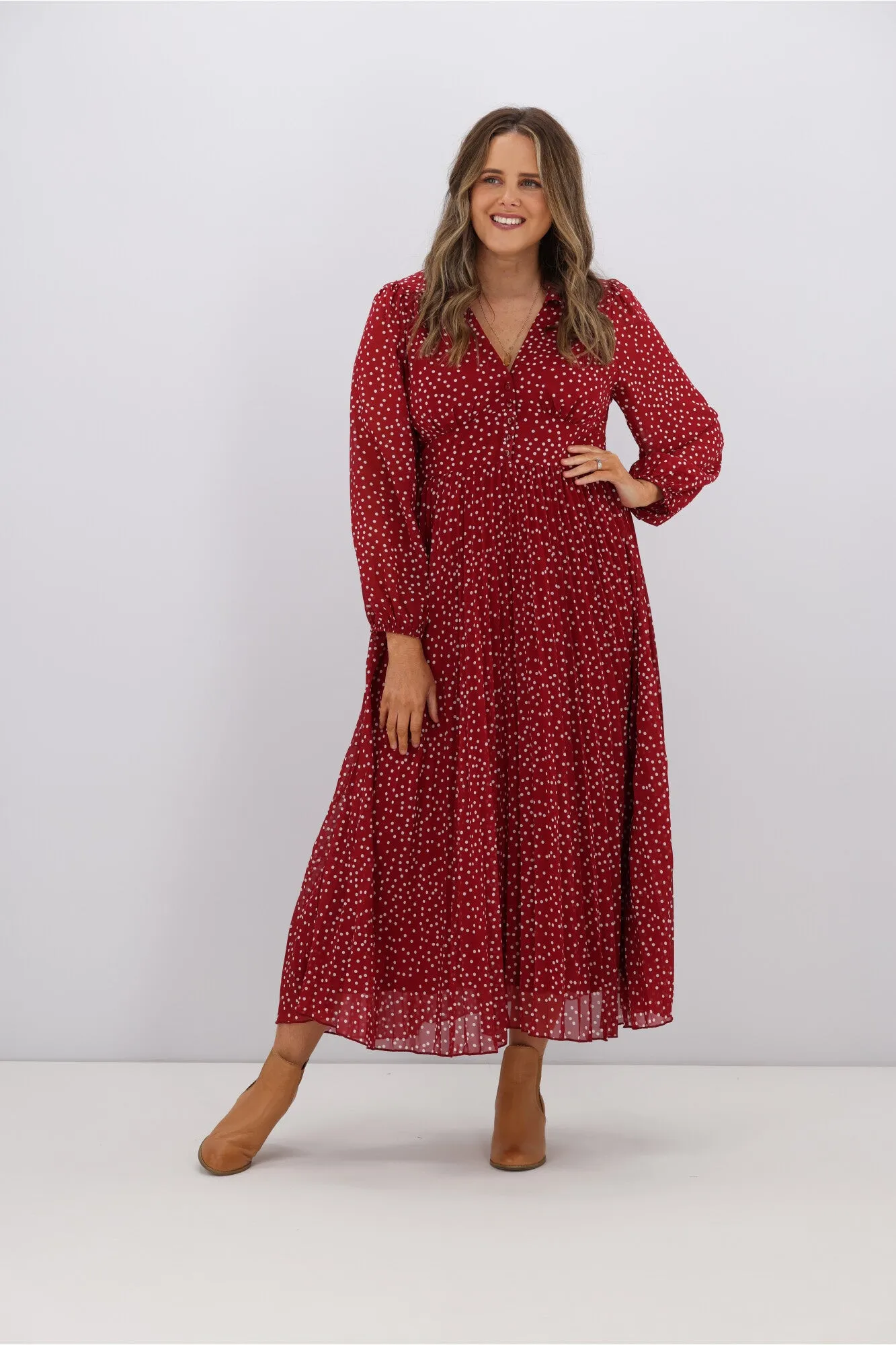 Boho Australia Kasey Dress Red White