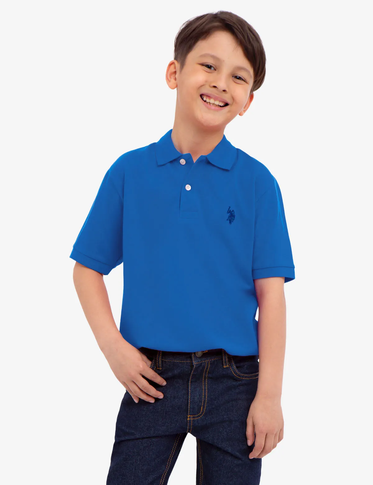 BOYS LOGO PIQUE POLO SHIRT