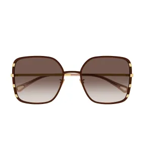 Chloe Women's Brown Square Sunglass