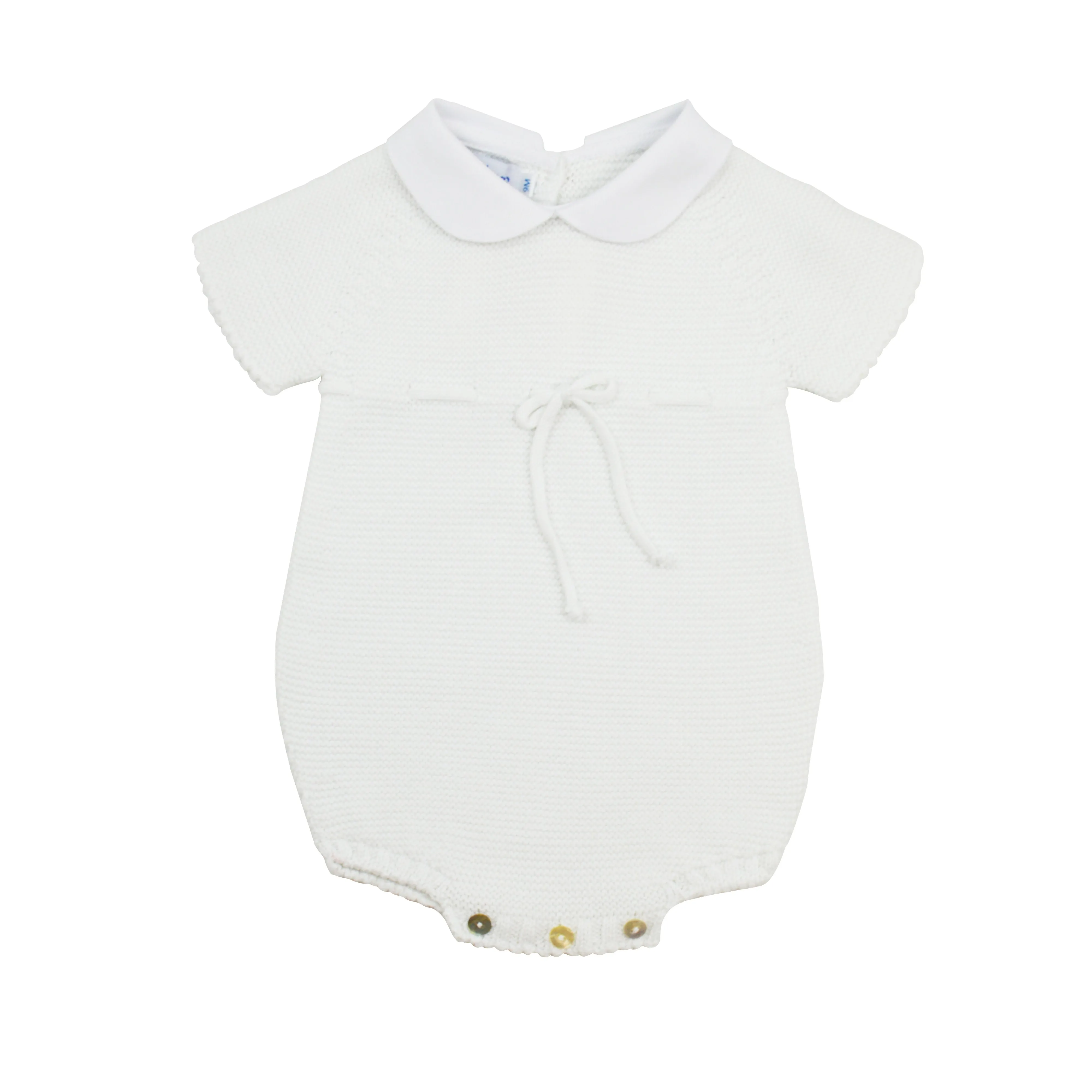 Collared Sweater Bubble with Drawstring | White (24M, 3)