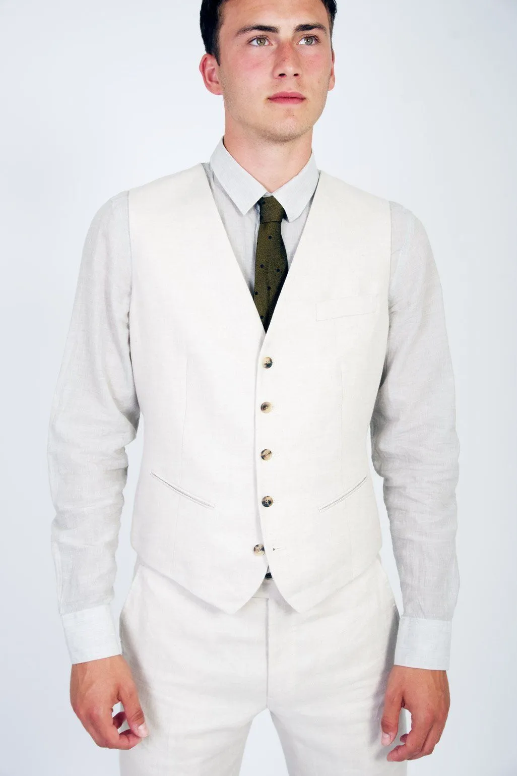 DAN | Formal Suit Waistcoat | Ecru