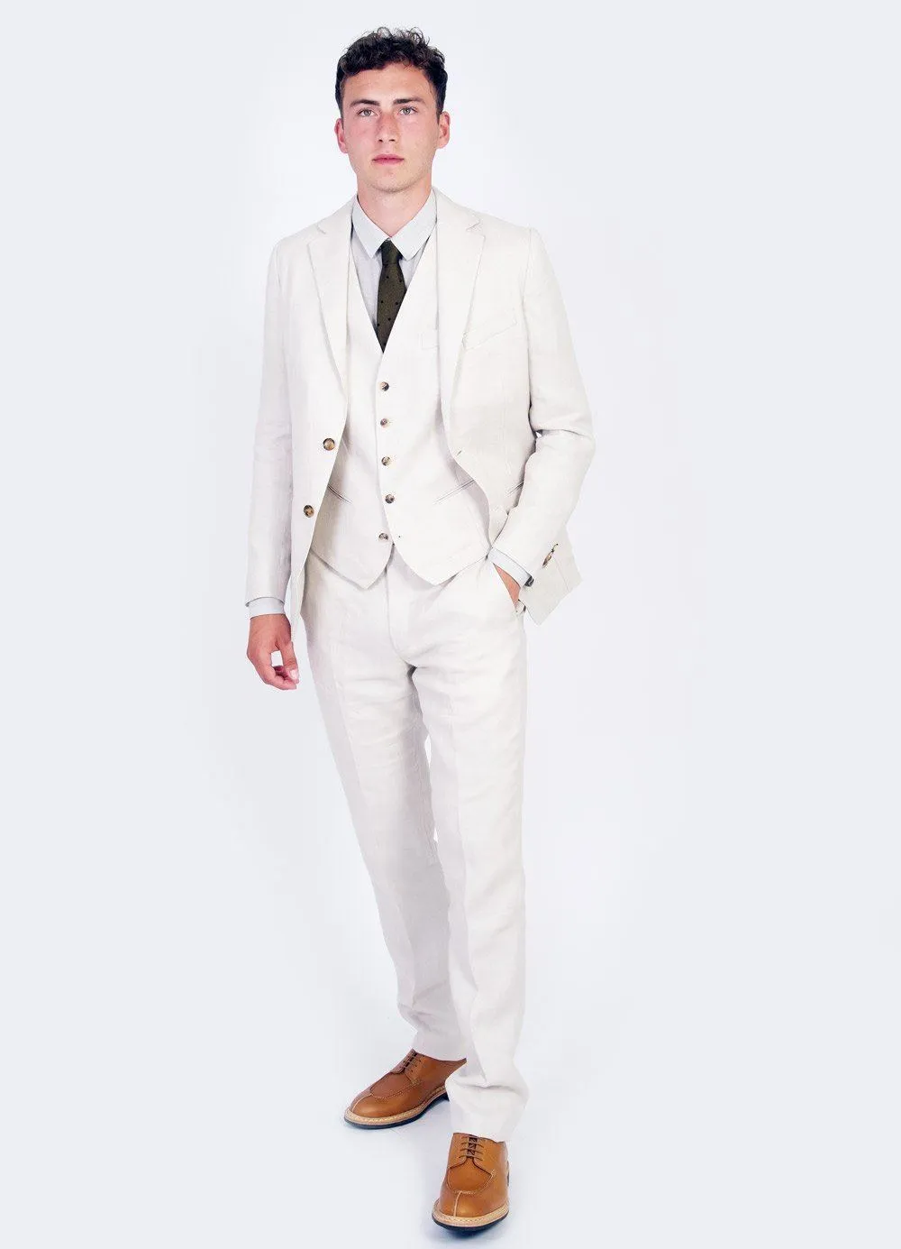 DAN | Formal Suit Waistcoat | Ecru