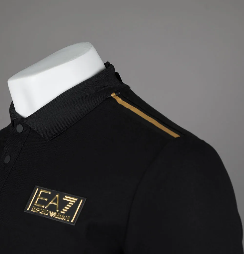 EA7 Gold Label Polo Shirt Black/Gold