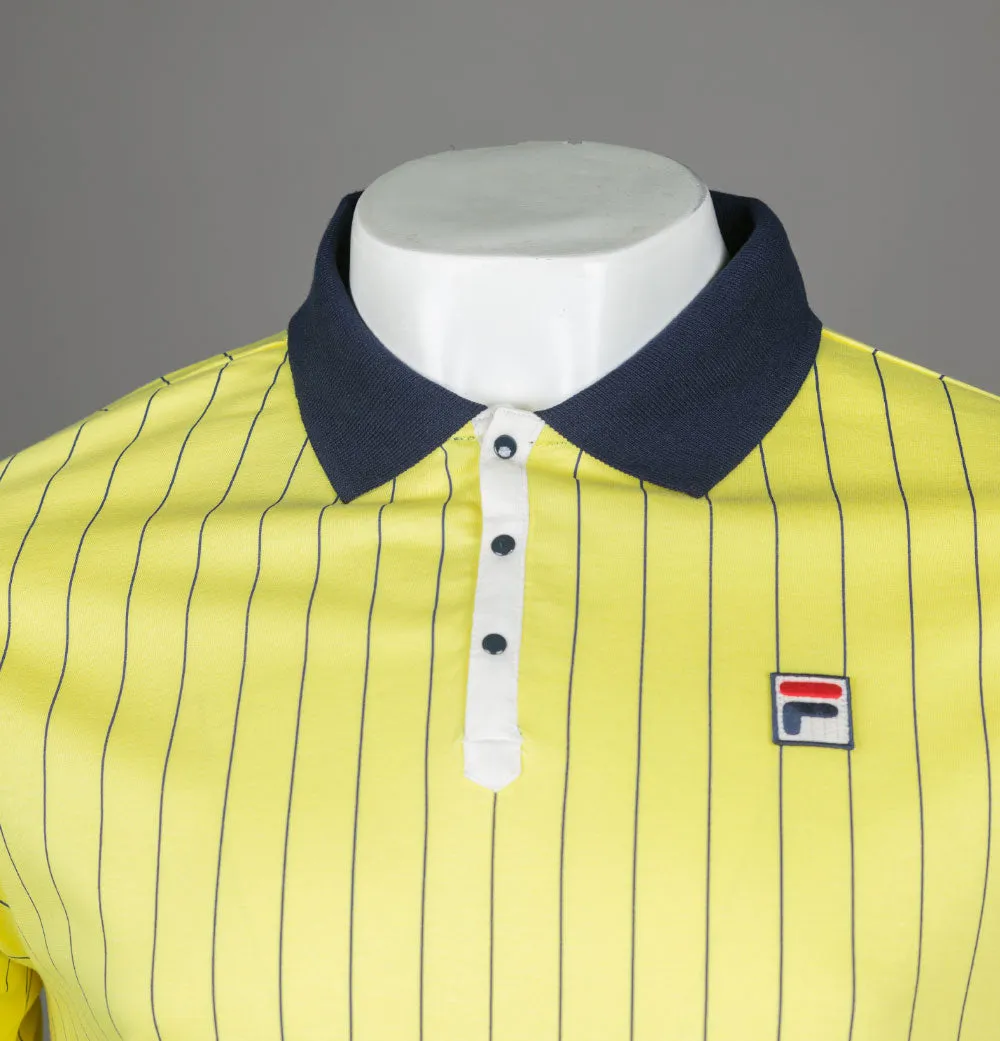 Fila Vintage BB1 Classic Striped Polo Shirt Limelight