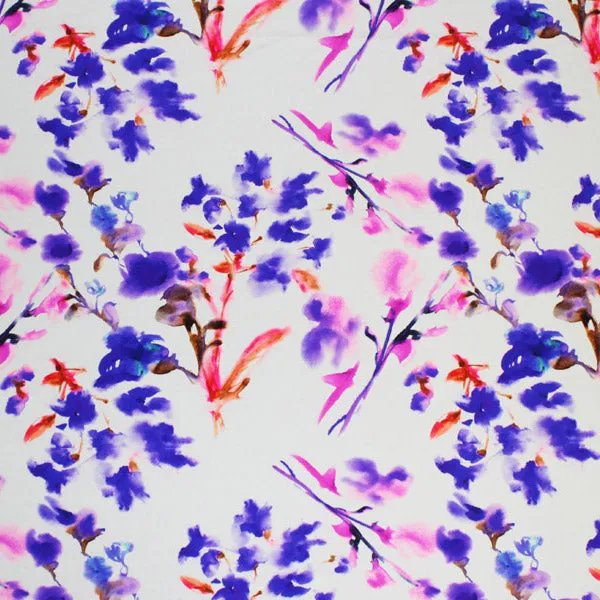 Flower Bunches Printed Spandex | Blue Moon Fabrics