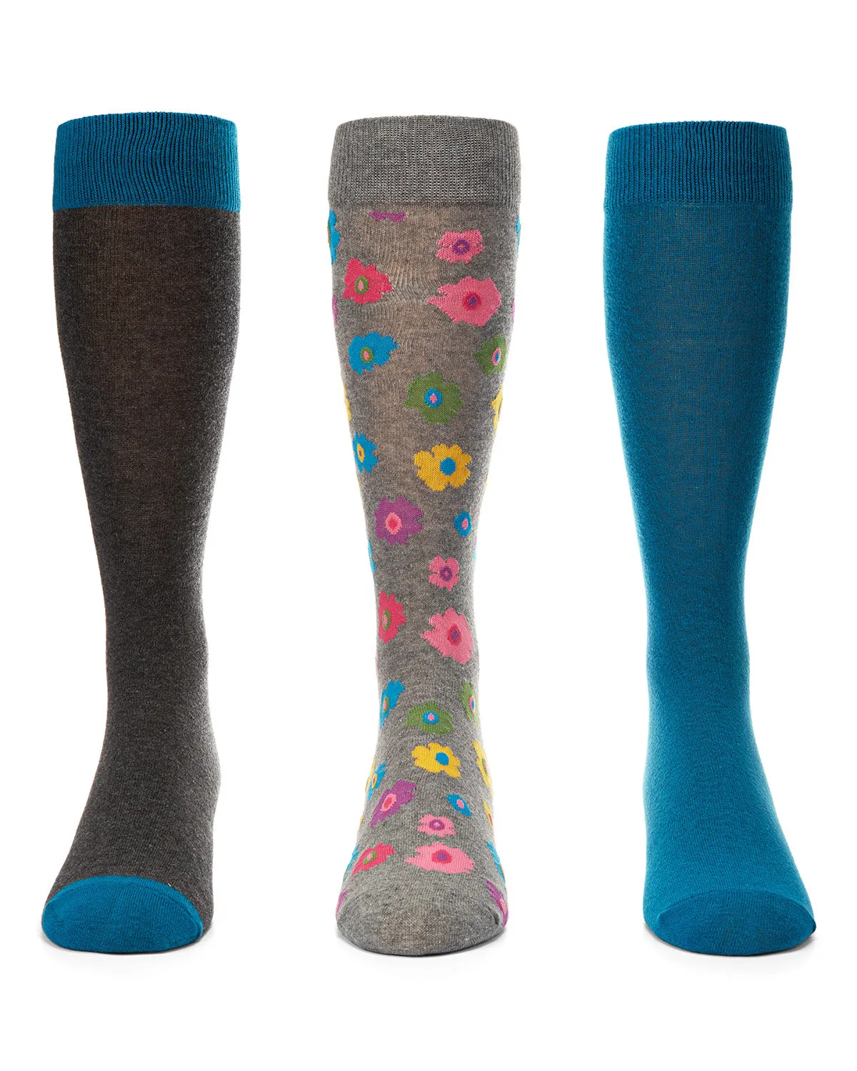 Flower Power Cotton Blend Crew Sock 3 Pack