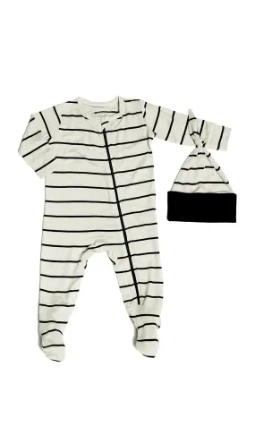 Footie 2 Piece  - Sand Stripe