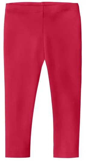 Girls Soft 100% Cotton Capri Leggings | Candy Apple