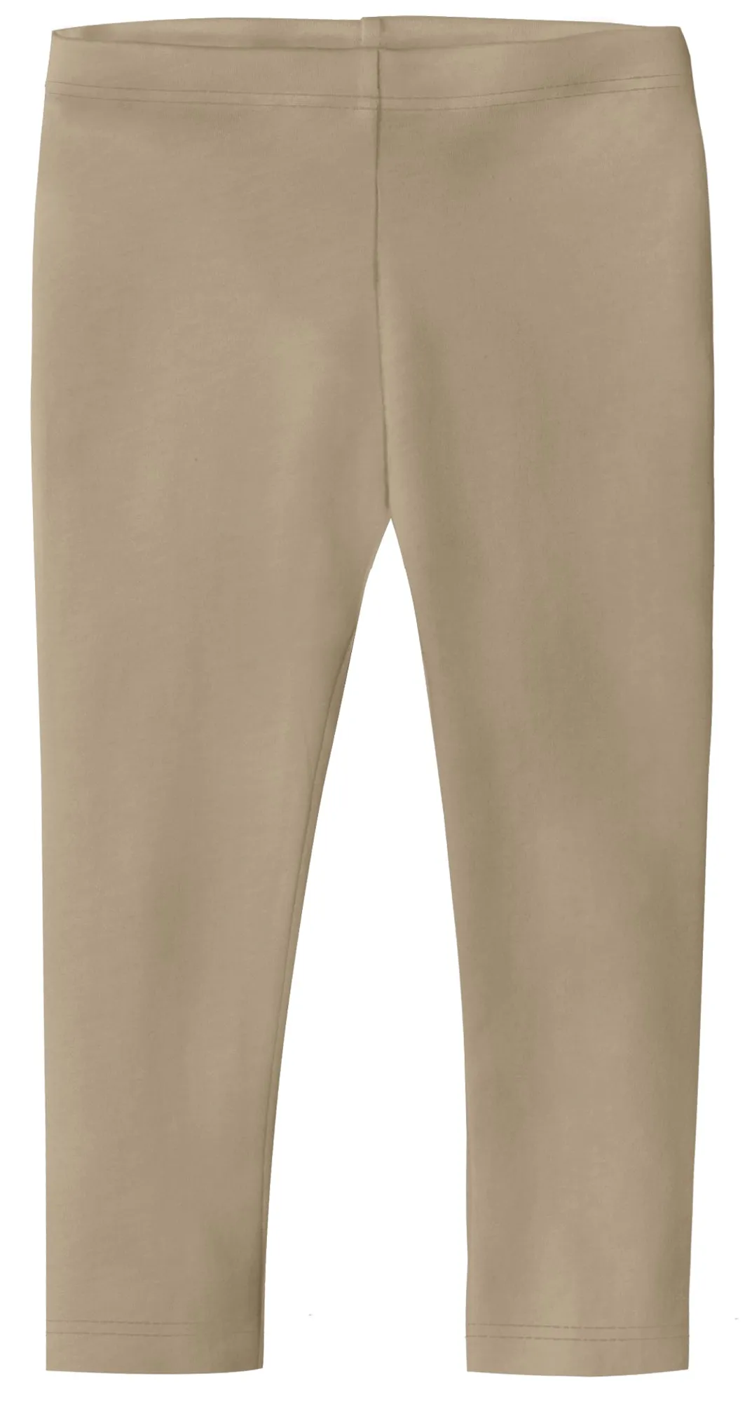 Girls Soft 100% Cotton Capri Leggings | Dark Khaki