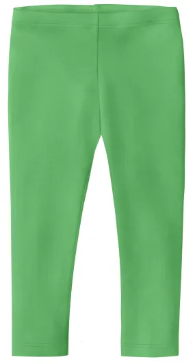 Girls Soft 100% Cotton Capri Leggings | Elf Green