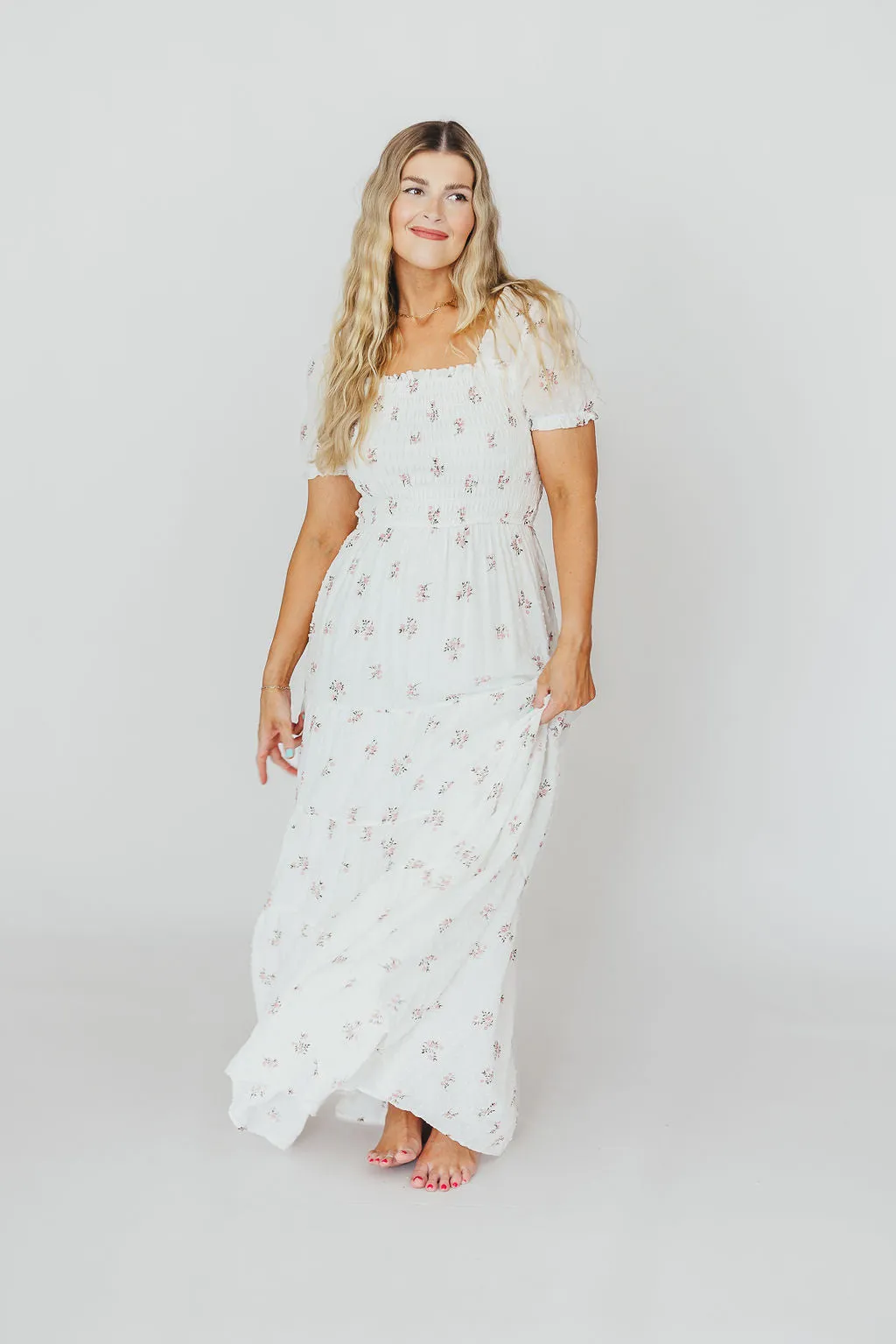 Harper Worth Maxi Dress in Pink Floral - Bump Friendly