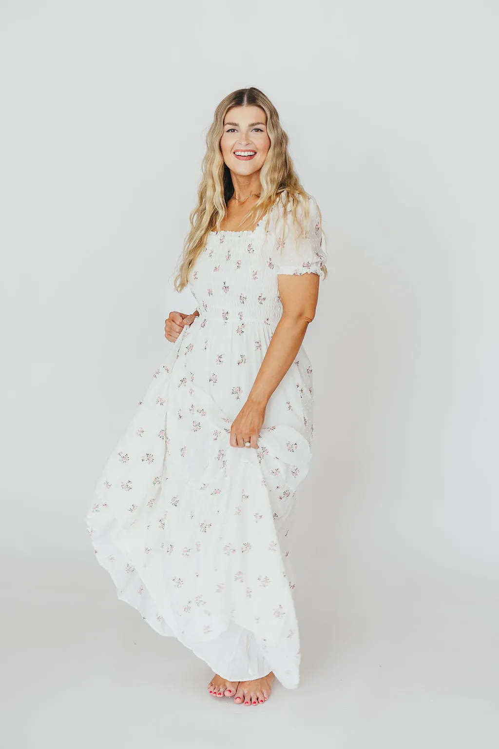 Harper Worth Maxi Dress in Pink Floral - Bump Friendly