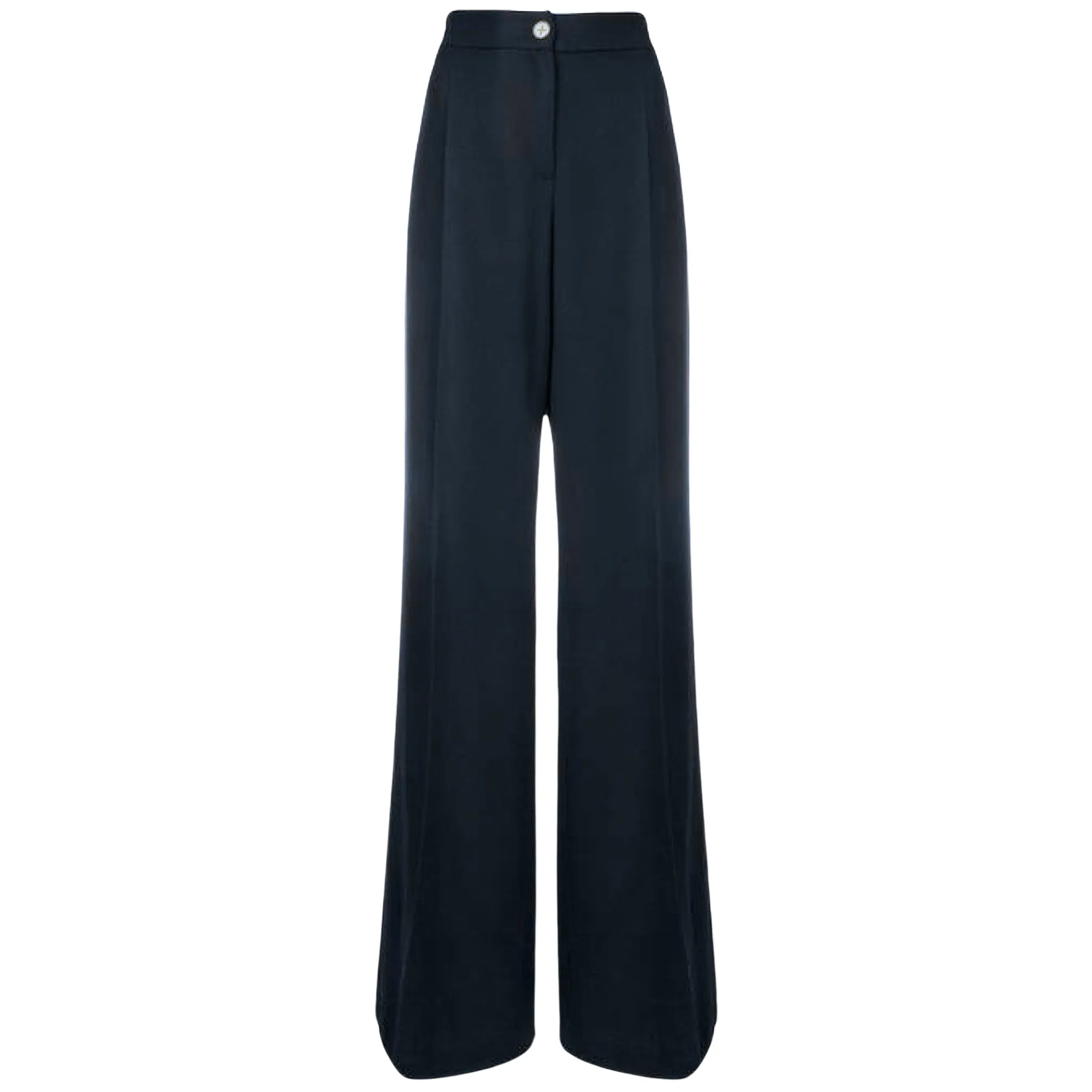 High Waist Palazzo Trousers - Navy