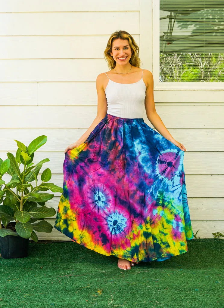 K3927- Hand Dyed Tiered Maxi Hippie Skirt