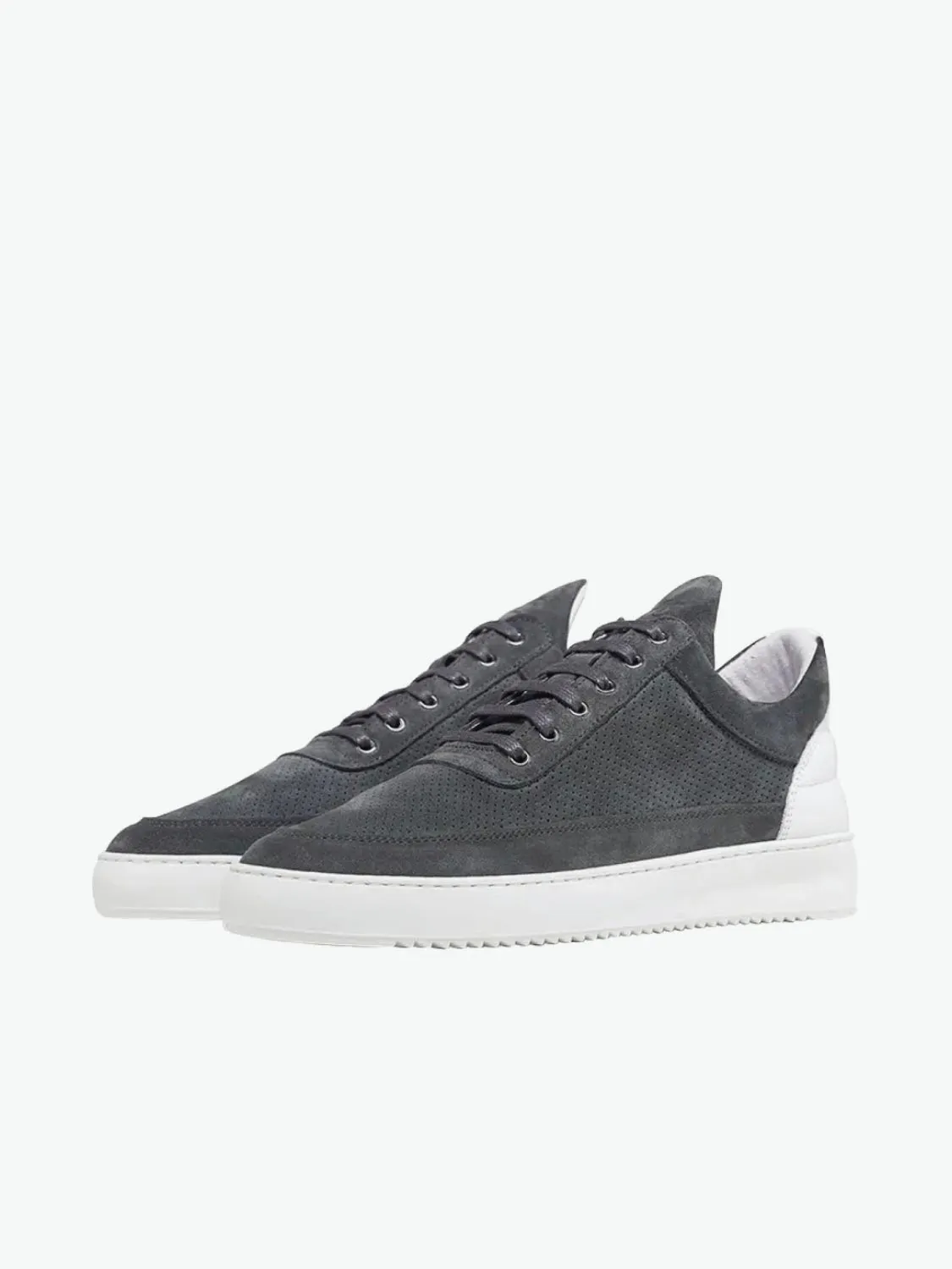 Low Top Ripple Perforated Grey Sneakers