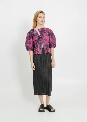 MARGOT PLEAT JACKET / MAGENTA-BLACK