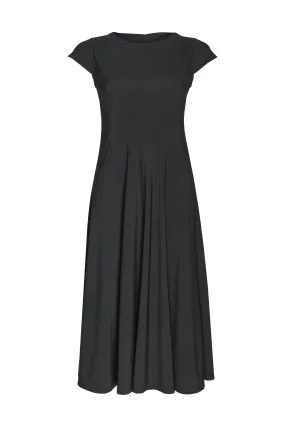 Multi Seam Cap Sleeve Dress - Black 8631