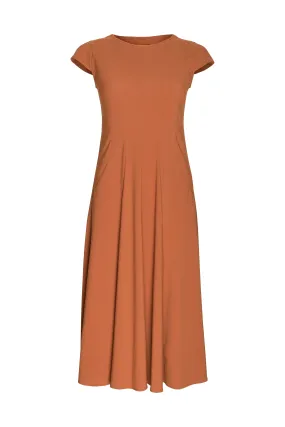 Multi Seam Cap Sleeve Dress - Ginger Jersey 6082