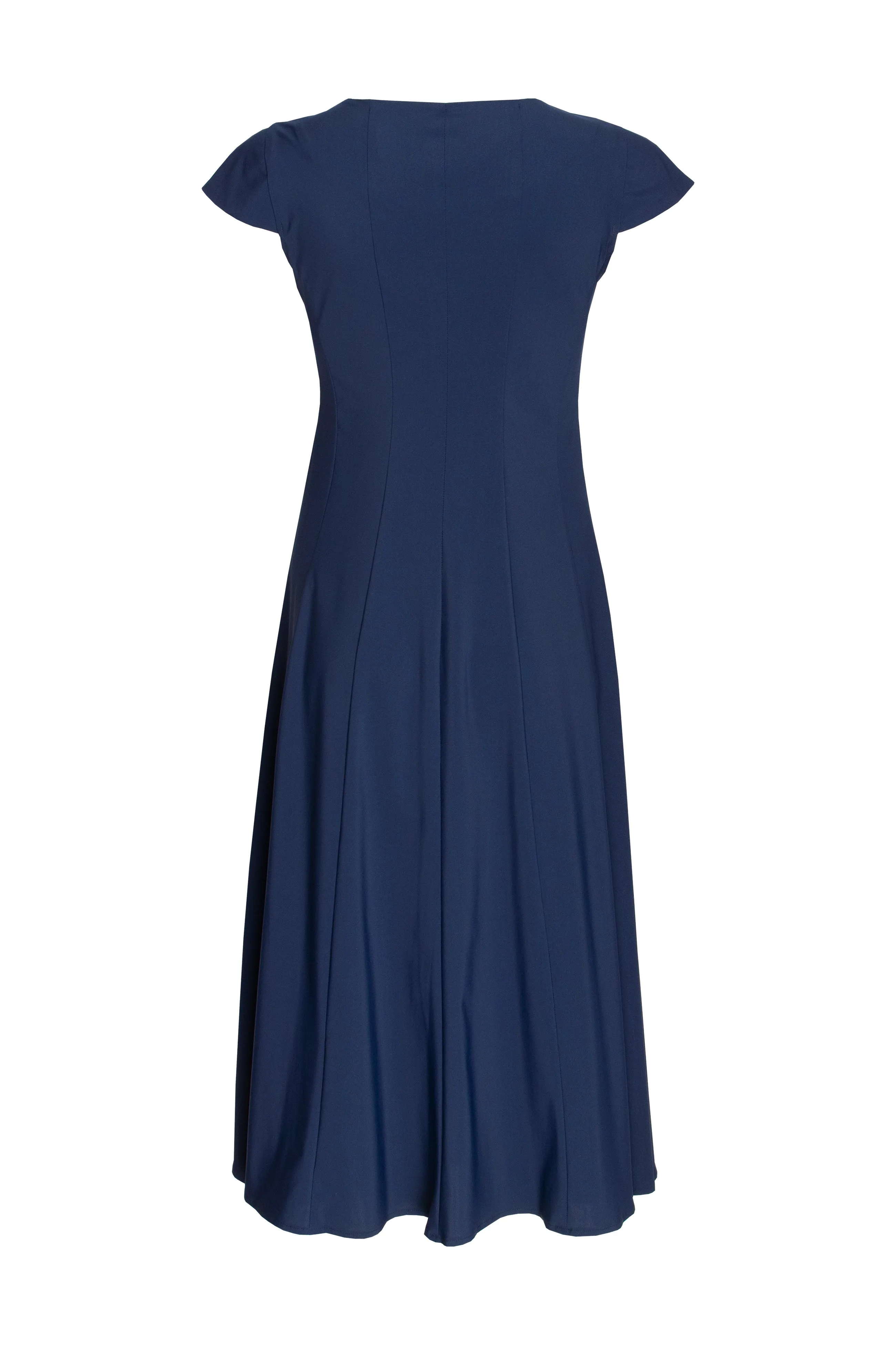 Multi Seam Cap Sleeve Dress - Indigo 8632