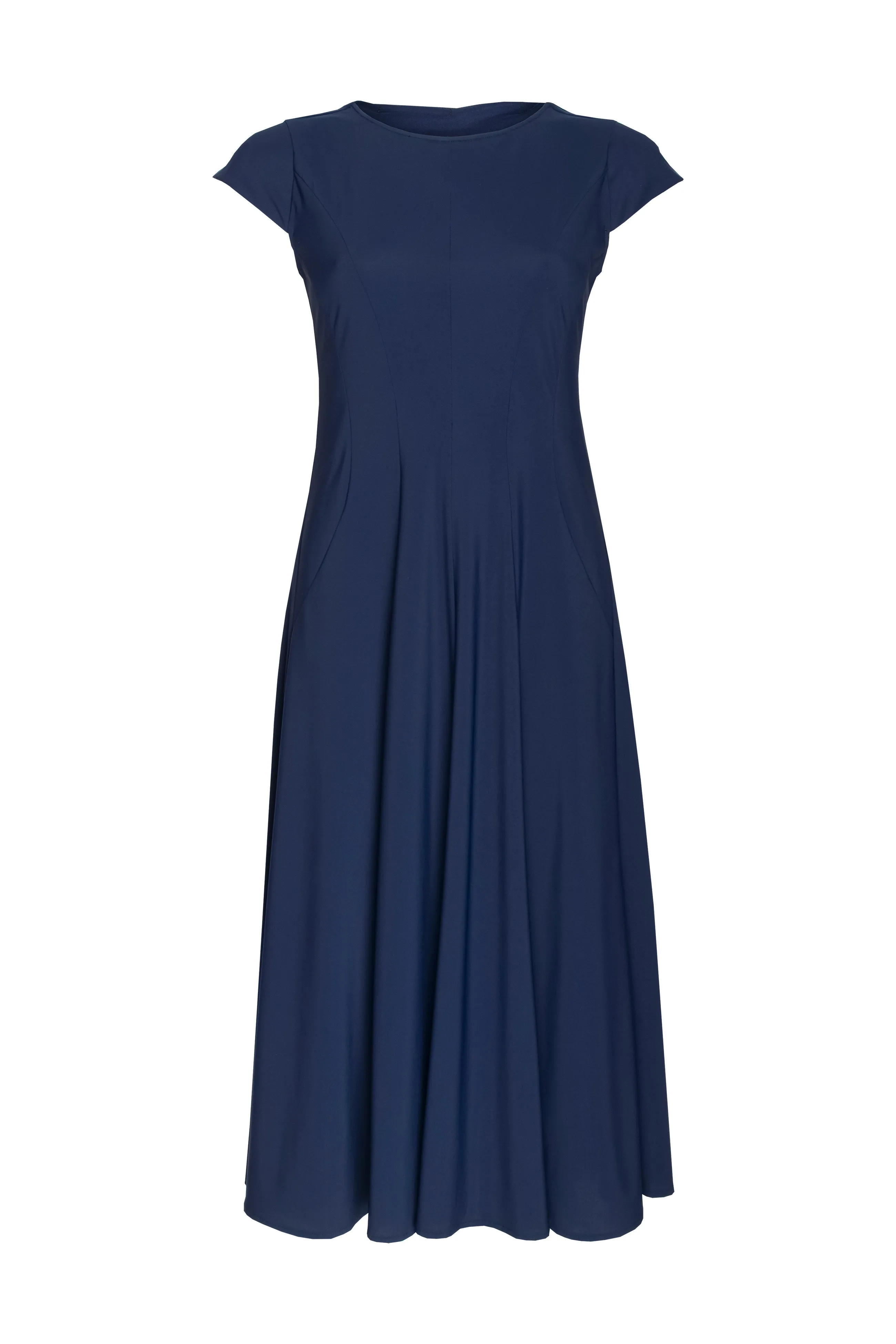 Multi Seam Cap Sleeve Dress - Indigo 8632