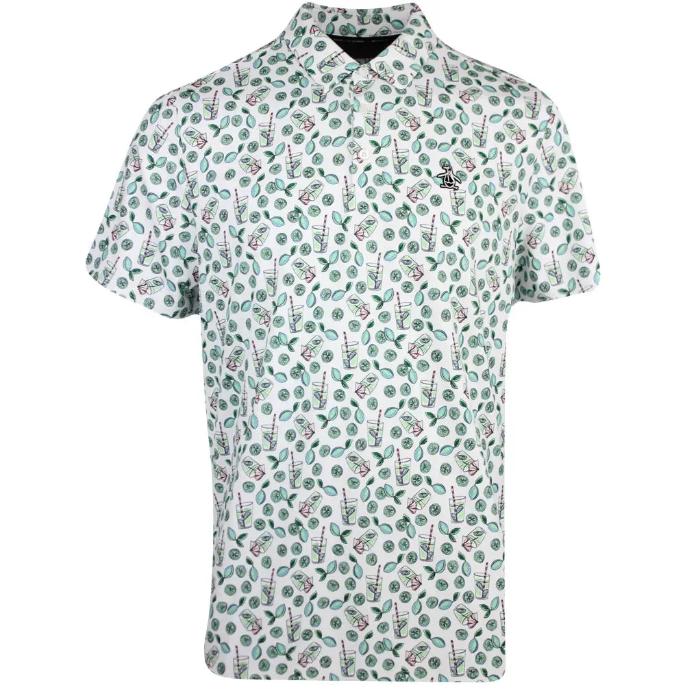 Original Penguin Mens Lemonade Print Golf Shirt Polo - BRIGHT WHITE